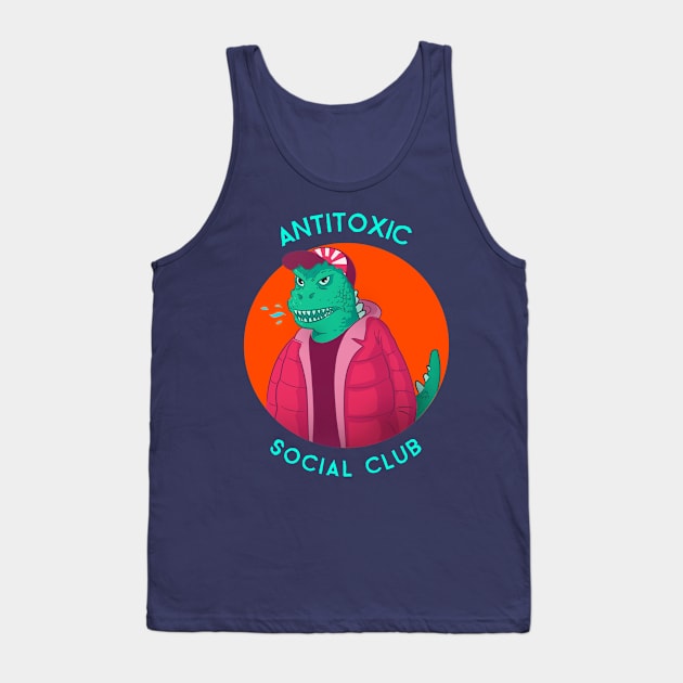 Kaiju Anti Toxic Social Club Tank Top by ChilledTaho Visuals